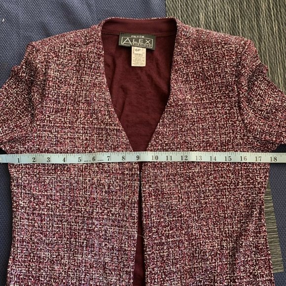 Alex Evenings Petite 6P Maxi Dress Formal 2 Pc W/Jacket Stretch Pink Sparkle - Picture 11 of 12